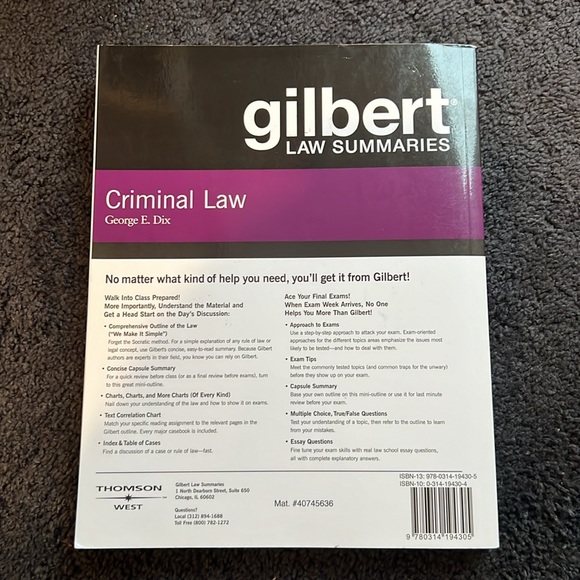 NWOT Gilbert Law Summaries: Criminal Law - Picture 2 of 4